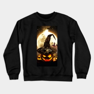 Halloween Pumpkins Witch Skull Glowing Pumpkins Crewneck Sweatshirt